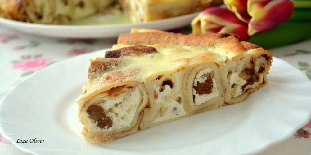 Как приготовить блинная ванильная улитка с творогом и изюмом