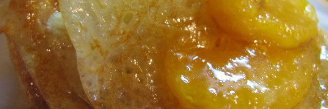 Рецепт Блины без яиц с но мандариновым конфитюром