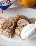 Блины из гречневой муки с паштетом из куриной печени