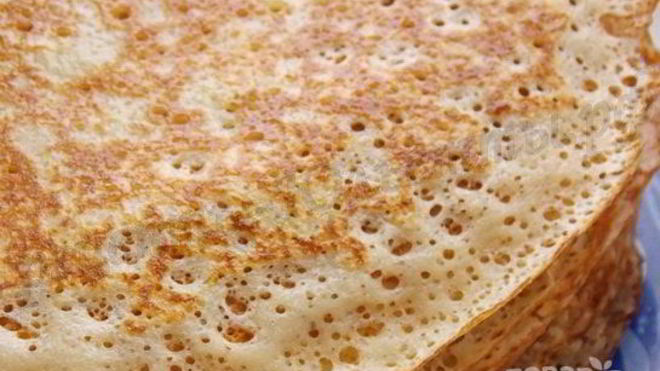 Рецепт Блины на сыворотке тонкие с дырочками