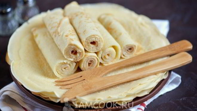 Рецепт Блины с дырочками на воде с яйцами