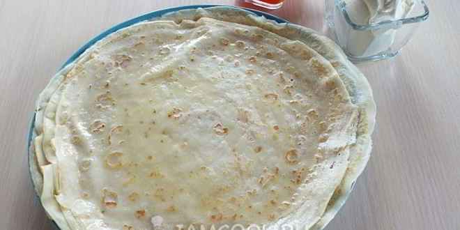 Рецепт блины с икрой и сметаной