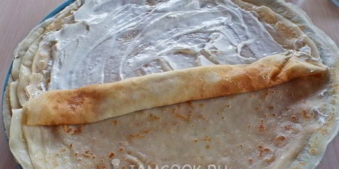 Рецепт блины с икрой и сметаной