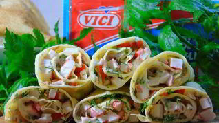 Рецепт Блины с крабовыми палочками