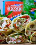 Блины с крабовыми палочками