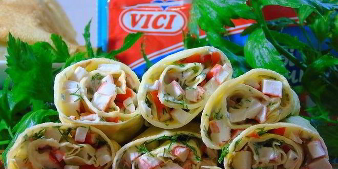 Рецепт блины с крабовыми палочками