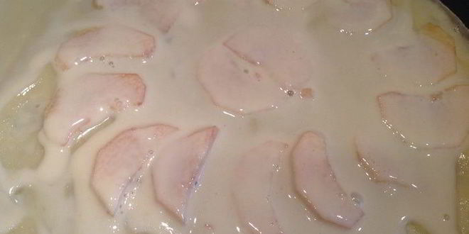 Рецепт блины с припеком с форелью и с яблоком