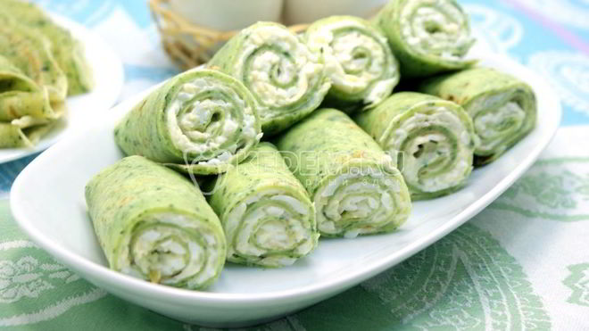 Рецепт Блины со шпинатом