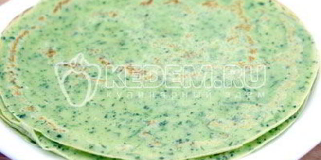 Рецепт блины со шпинатом