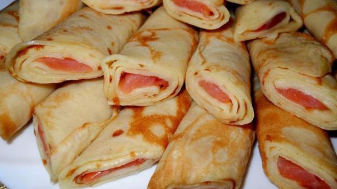Рецепт Блины Царские с красной рыбой