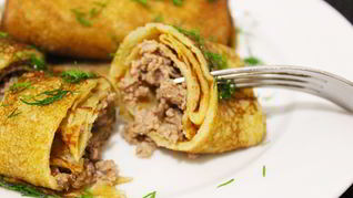 Рецепт блины с мясом