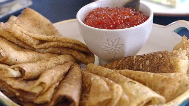 Рецепт Дрожжевые блины с икрой