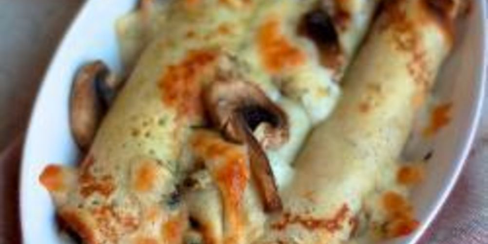 Рецепт блинчики в форме мешочков с грибной начинкой