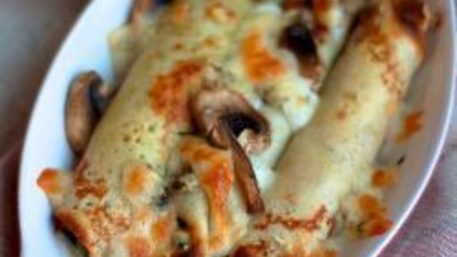 Рецепт Фаршированные блинчики с грибной начинкой