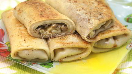 Рецепт Фаршированные блины с грибами и сыром
