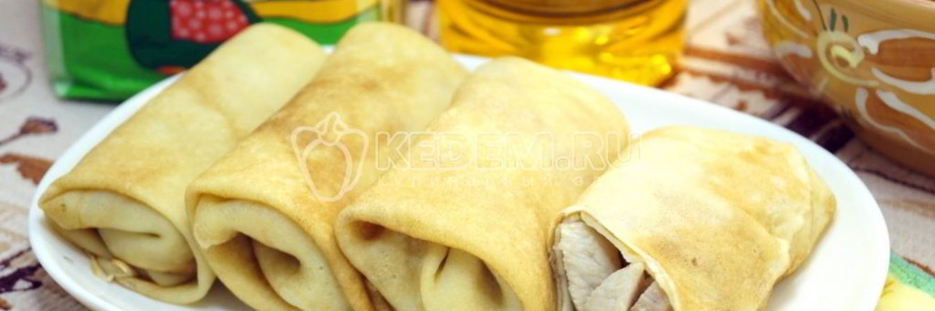 Рецепт Фаршированные блины с курицей и грибами