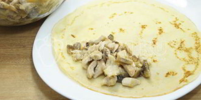 Рецепт фаршированные блины с курицей и грибами