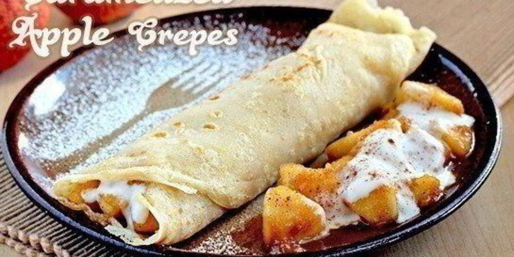 Как приготовить карамельные блинчики с яблоками