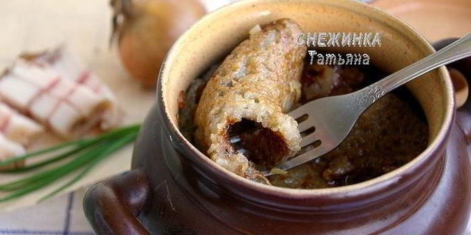 Рецепт картофельные блины, тушенные в горшочке с салом