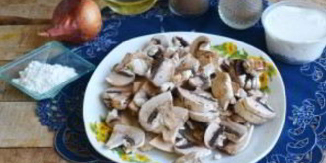 Рецепт запеченные блины с курицей и шампиньонами