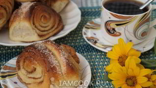 Рецепт Булочки с корицей из дрожжевого теста