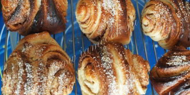 Рецепт булочки с корицей из дрожжевого теста