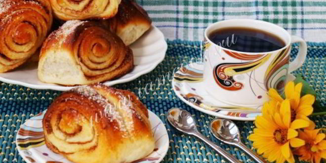 Рецепт булочки с корицей из дрожжевого теста