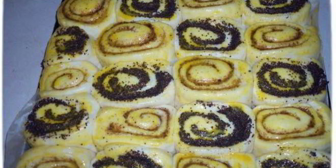 Рецепт булочки с маком и с корицей