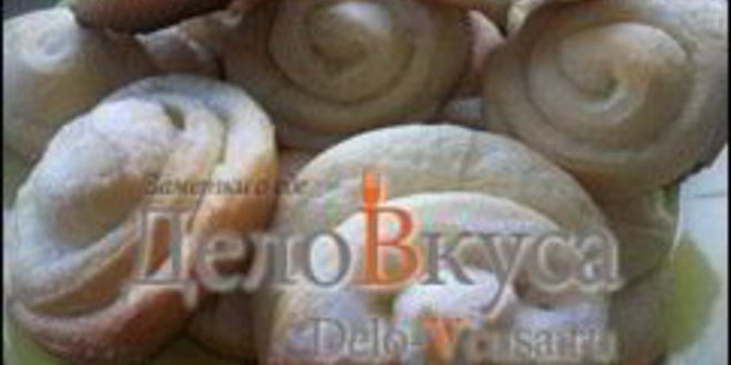 Рецепт плюшки с сахаром розочки