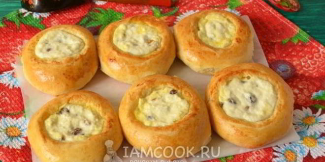 Рецепт ватрушки из дрожжевого теста с творогом