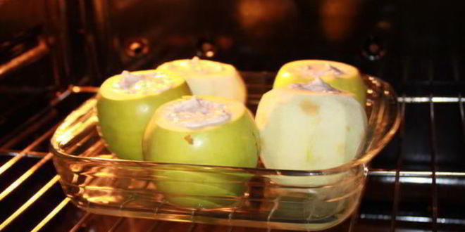Рецепт чизкейк в яблоке — запеченное яблоко