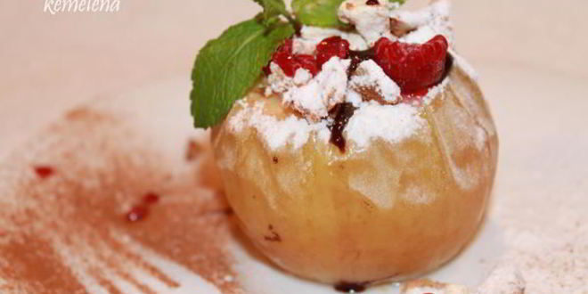 Рецепт чизкейк в яблоке — запеченное яблоко