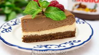Рецепт Двухцветный творожный чизкейк с Нутеллой