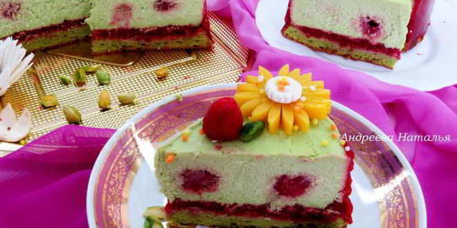 Рецепт фисташковый чизкейк с малиной