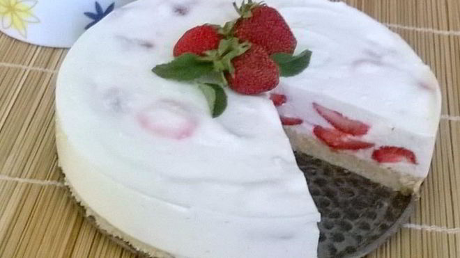 Рецепт Клубнично-банановый чизкейк