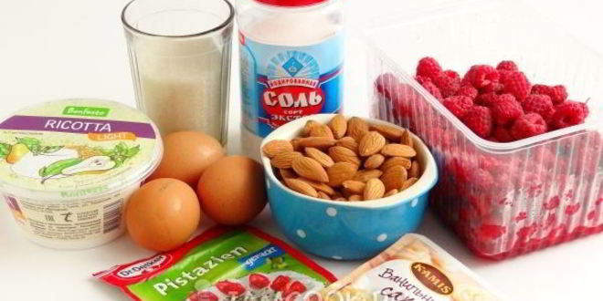 Рецепт миндальный чизкейк с малиной