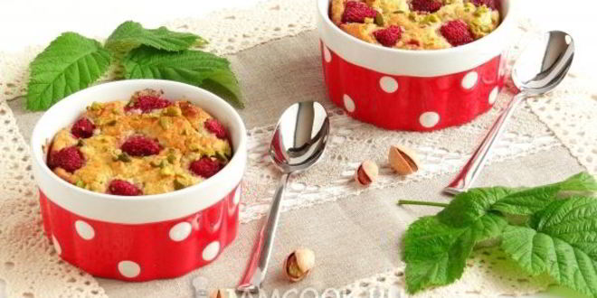 Рецепт миндальный чизкейк с малиной