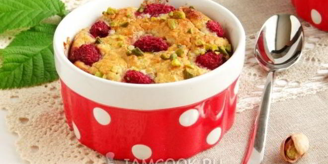 Рецепт миндальный чизкейк с малиной