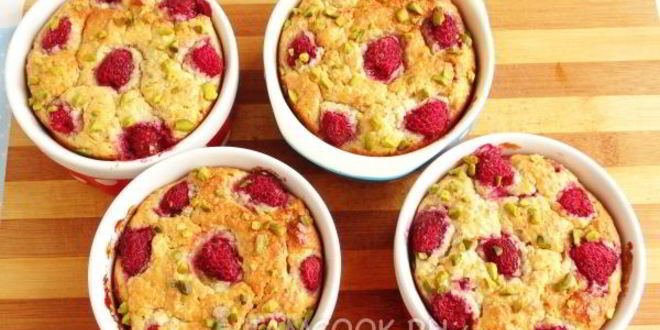 Рецепт миндальный чизкейк с малиной