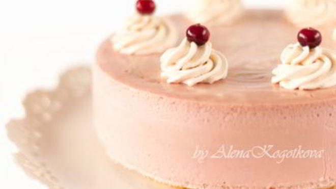 Рецепт Мраморный Клюквенный Чизкейк