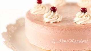 Рецепт Мраморный Клюквенный Чизкейк