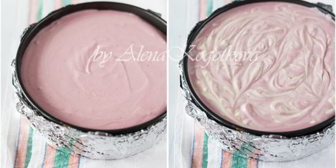 Рецепт мраморный клюквенный чизкейк