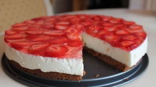 Рецепт Творожный чизкейк с клубникой