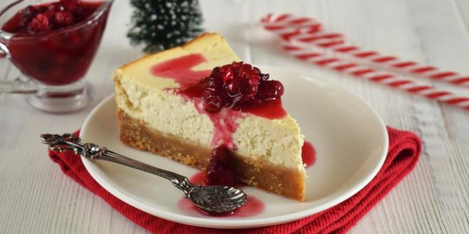 Рецепт творожный чизкейк с клюквой