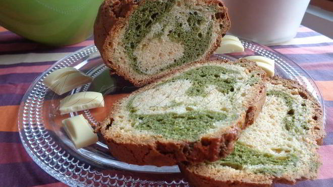 Рецепт Инновационный кекс с белым шоколадом и спирулиной