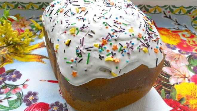 Рецепт Кекс-кулич на топленом молоке в хлебопечке