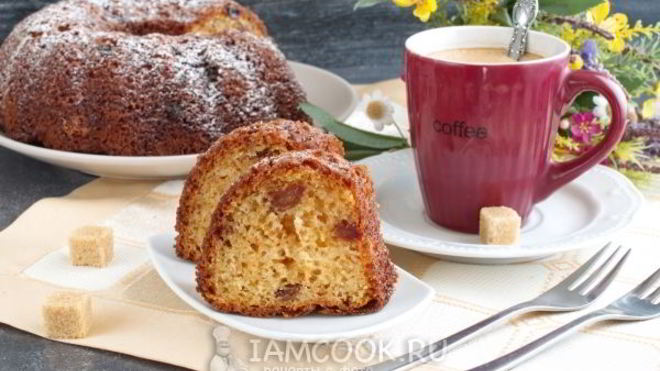 Рецепт Кекс на сметане с изюмом