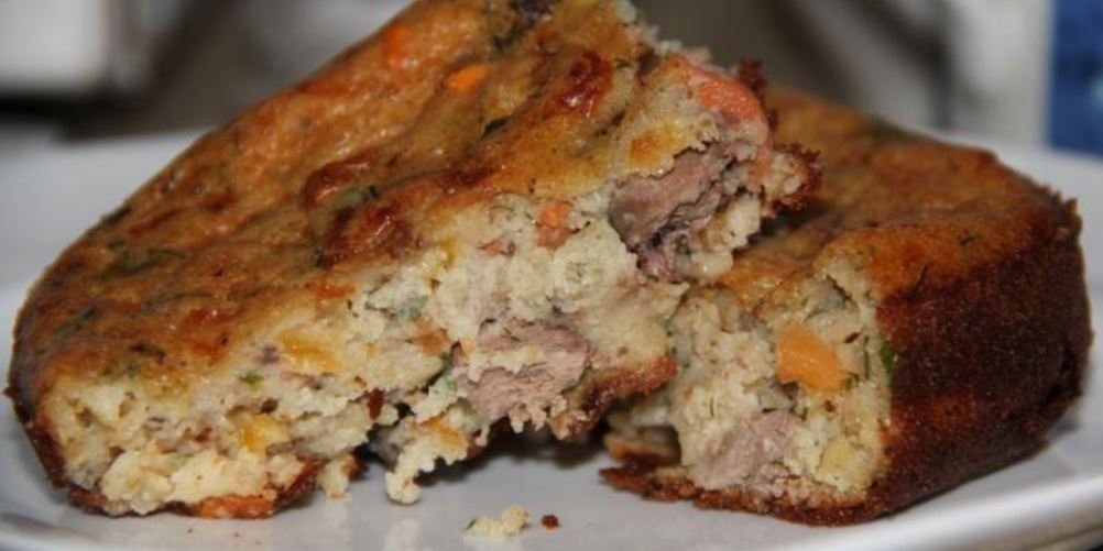 Как приготовить кекс с печенью и овощами