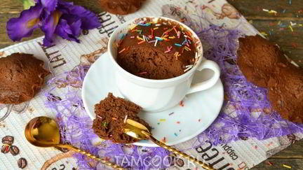 Рецепт Кекс за 1 минуту в микроволновке