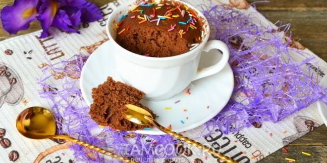 Рецепт кекс за 1 минуту в микроволновке